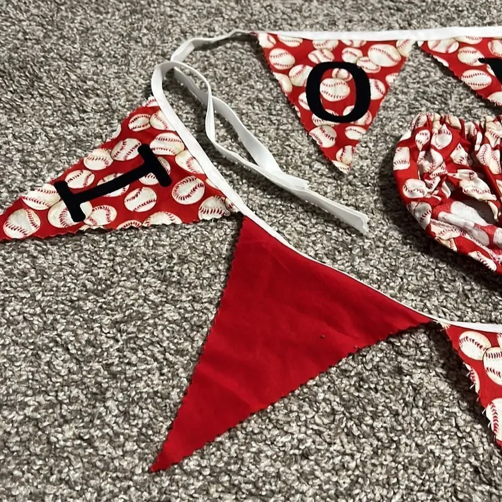Baseball First Birthday Set ONE Banner Diaper Cover Cake Smash Boy